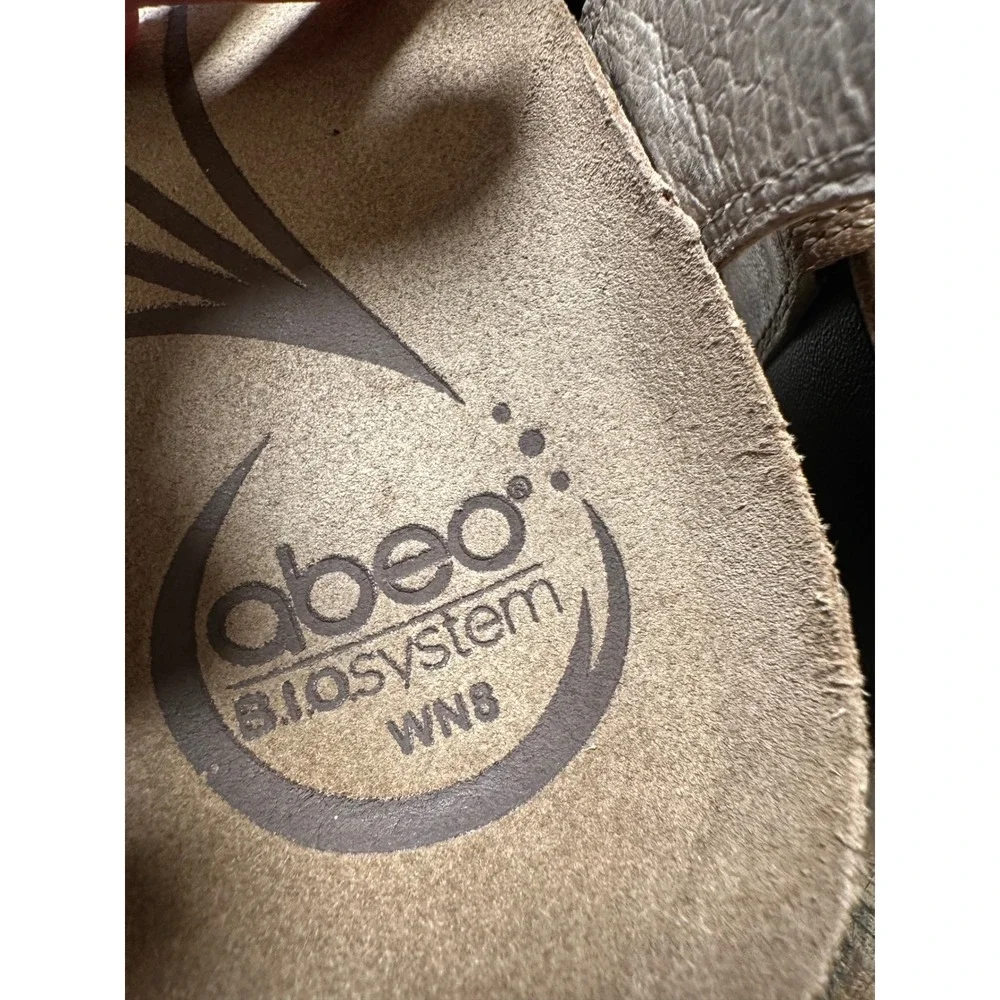 Abeo Quartz B.I.O.system Sandals Tan Leather Wedge Strappy Womens 8N A8Q52670
